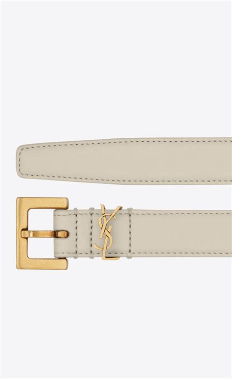 Saint Laurent Cassandre YSL Buckled Leather Belt